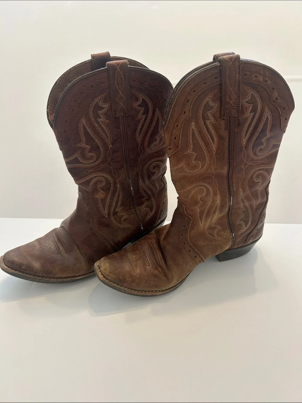 Ariat Brown Leather Kids Western Cowboy Boots